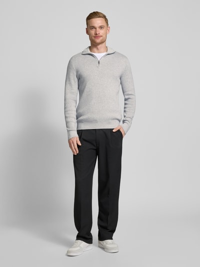 Jack & Jones Premium Troyer mit Label-Detail MOdell 'BLAMILANO' Hellgrau 1