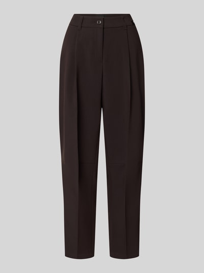 Produktfoto, Cropped Barrel Leg Hose mit Bundfalten Modell 'Ortensia' von CAMBIO, unifarben, Webstruktur, Barrel Fit, seitliche Taschen