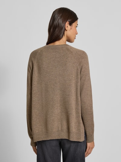 0039 Italy Gebreide pullover van kasjmiermix met raglanmouwen, model 'NIKITA' Taupe - 5