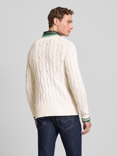 FTC-Cashmere Kardigan o kroju slim fit z domieszką kaszmiru w imitacji dzianiny Złamany biały 5
