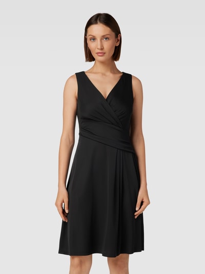 Lauren Ralph Lauren Mini-jurk in wikkellook, model 'AFARA' Zwart - 4