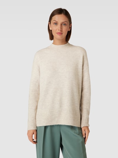 Vero Moda Oversized Strickpullover mit Rundhalsausschnitt Modell 'LEFILE' Offwhite Melange 4