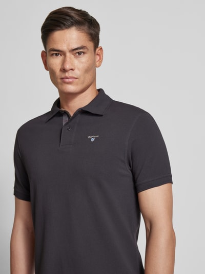 Barbour Poloshirt mit kurzer Knopfleiste Marine 3