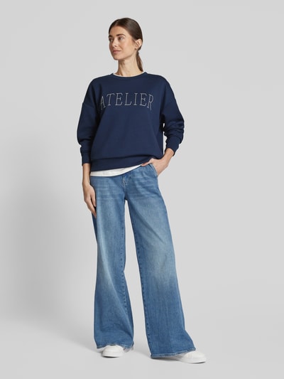 Vila Sweatshirt mit Statement-Stitching Modell 'SIFFI ATELIER' Dunkelblau 1