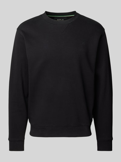 Replay Sweatshirt mit gerippten Abschlüssen Black 2