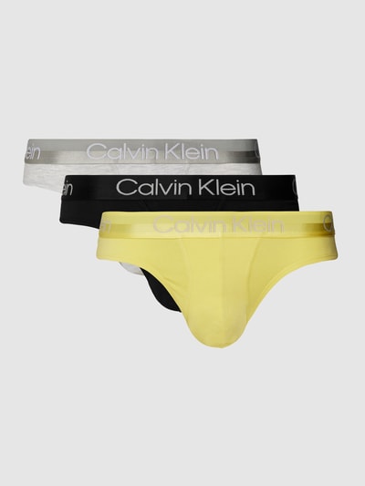Calvin Klein Underwear Slip mit Logo-Bund im 3er-Pack Gelb 2