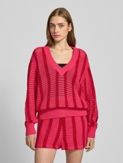 Colourful Rebel Strickpullover mit Lochmuster Modell 'Lizza' Pink 4