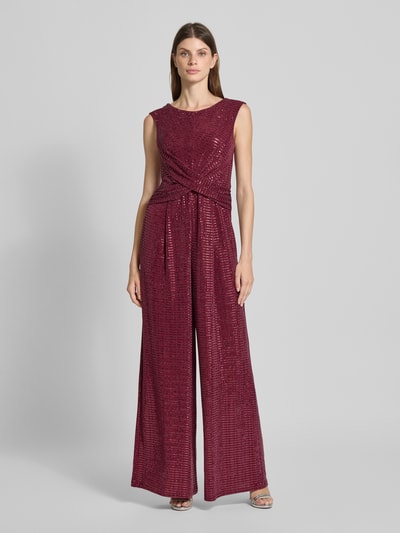 Vera Mont Relaxed Fit Jumpsuit mit Paillettenbesatz Bordeaux 4