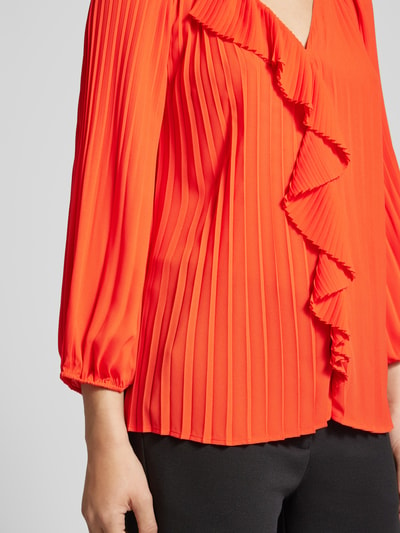 s.Oliver BLACK LABEL Blouse met plissévouwen en 3/4-mouwen Rood - 3