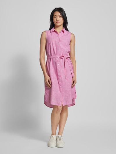 Tom Tailor Knielanges Kleid mit Hahnentrittmuster Pink Melange 4