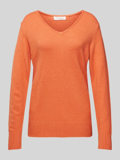 Christian Berg Woman Gebreide pullover met afgeronde V-hals Terracotta gemêleerd - 2