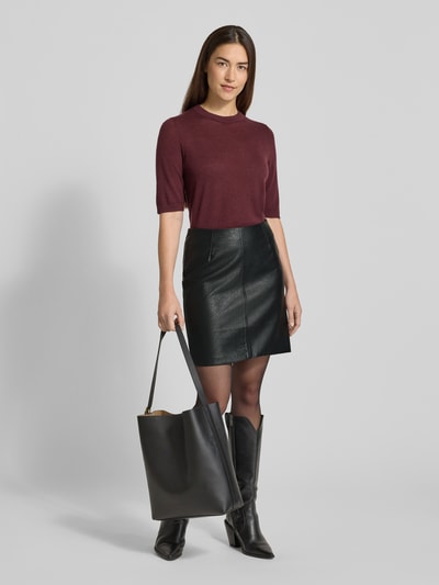 ICHI Spódnica mini z imitacji skóry model ‘KATE’ Czarny 1