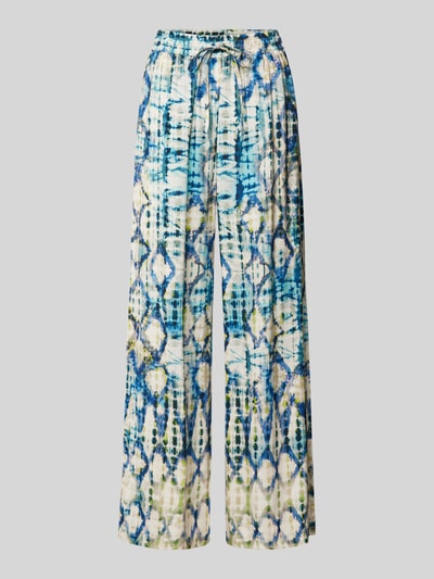 Emily Van den Bergh Spodnie materiałowe z wiskozy z efektem batiku Niebieski 2