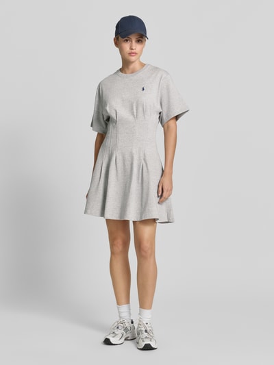 Polo Ralph Lauren Leicht ausgestelltes Sweatkleid aus reiner Baumwolle Hellgrau Melange 1