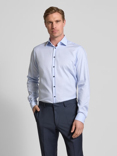 Christian Berg Men Regular Fit Business-Hemd aus reiner Baumwolle Bleu 4