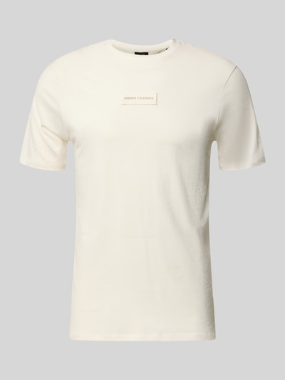 Produktfoto, weißes T-Shirt mit Label-Detail und Rundhalsausschnitt aus reiner Baumwolle, Regular Fit von ARMANI EXCHANGE