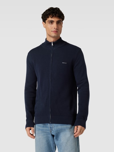 Gant Gebreid jack met opstaande kraag en ritssluiting Marineblauw - 4