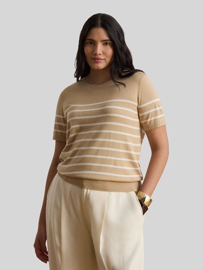 Lauren Ralph Lauren Regular Fit Pullover aus Baumwoll-Mix mit kurzen Ärmeln Apricot 6
