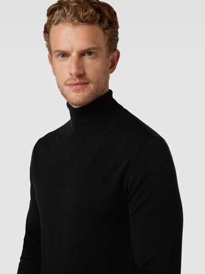 Matinique Rollkragenpullover mit Label-Detail Modell 'parcusman' Black 3