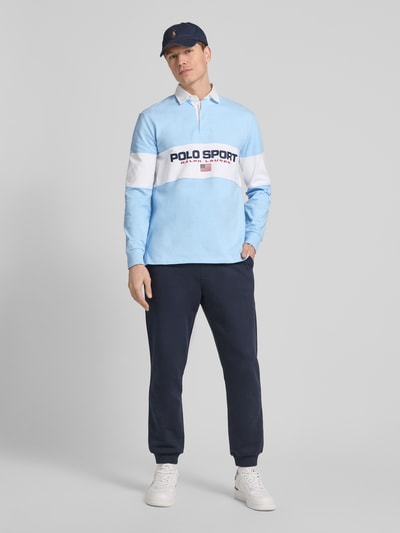 Polo Sport Longsleeve mit Polokragen Hellblau 1