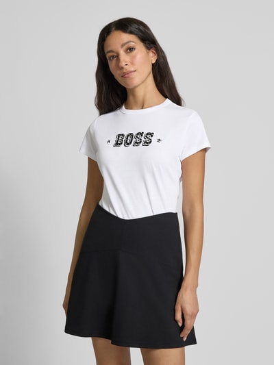 BOSS Orange Slim fit T-shirt van puur katoen Wit - 4