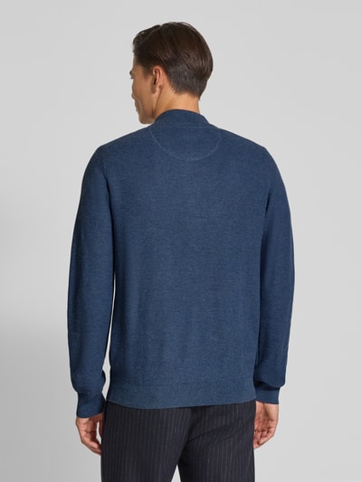 Fynch-Hatton Strickjacke mit Logo-Stitching Jeansblau 5