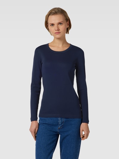 Esprit Longsleeve mit geripptem Rundhalsausschnitt Marine 4