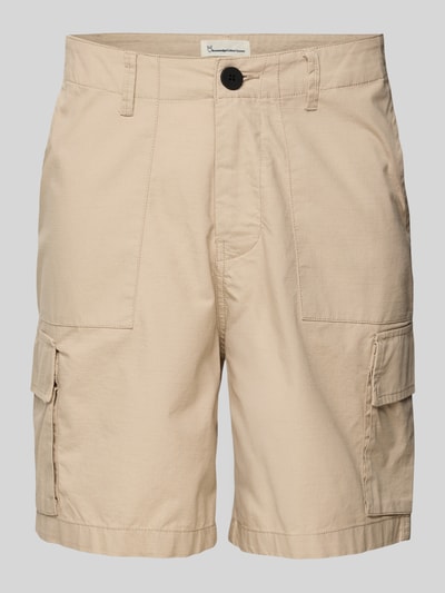 Knowledge Cotton Apparel Bermuda met Franse steekzakken Steengrijs - 2
