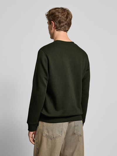 Jack & Jones Sweatshirt met labelprint, model 'BRANDY' Donkergroen - 5