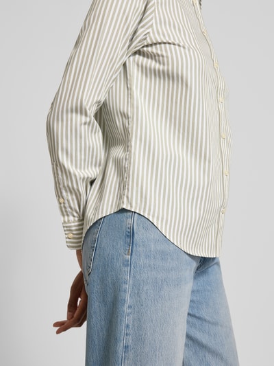 Gant Hemdbluse mit Logo-Stitching und abgerundetem Saum Dunkelgruen 3