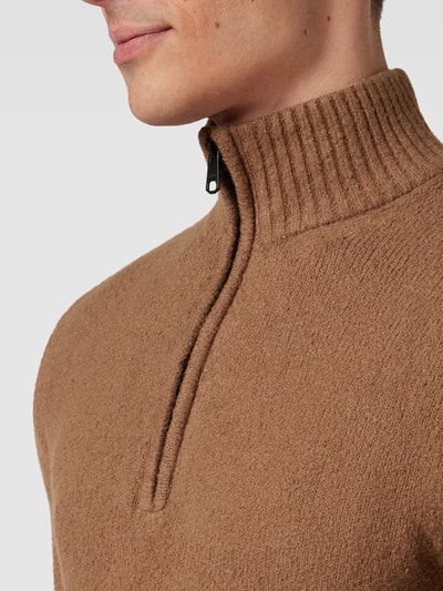 Cinque Gebreide pullover met schipperskraag, model 'Luca' Taupe - 3