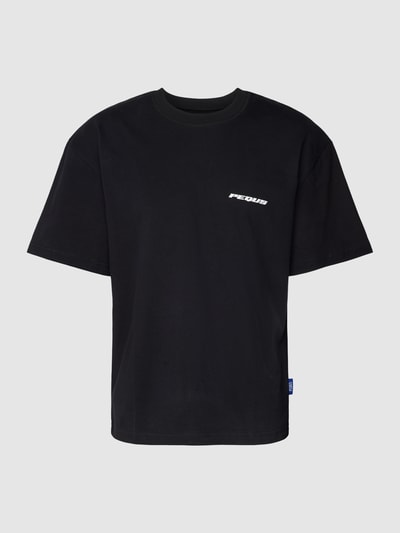 PEQUS T-Shirt mit Label-Print Modell 'Plágia' Black 2
