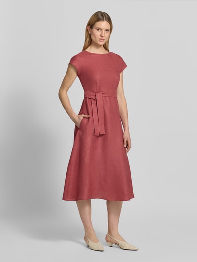 Weekend Max Mara Getailleerde vrijetijdsjurk van puur linnen model 'ESORDIO' Donkerrood - 1