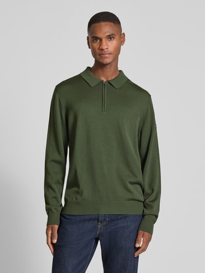 MAERZ Muenchen Strickpullover aus Merinowolle Oliv 4