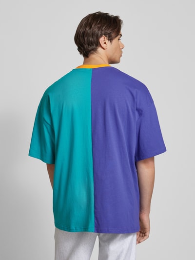 KARL KANI T-shirt o kroju oversized z wyhaftowanym logo Petrol 5