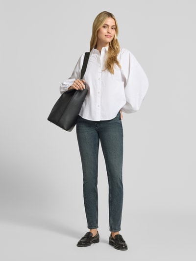 Marc O'Polo skinny fit jeans met used-wassing Middengrijs - 1