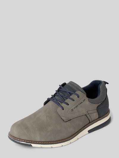 Tom Tailor Schnürschuhe mit Label Print Mittelgrau 1