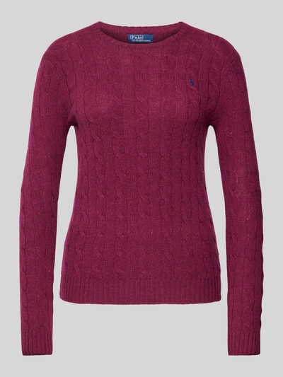 Polo Ralph Lauren Pullover mit Zopfmuster Modell 'JULIANNA' Pflaume 2