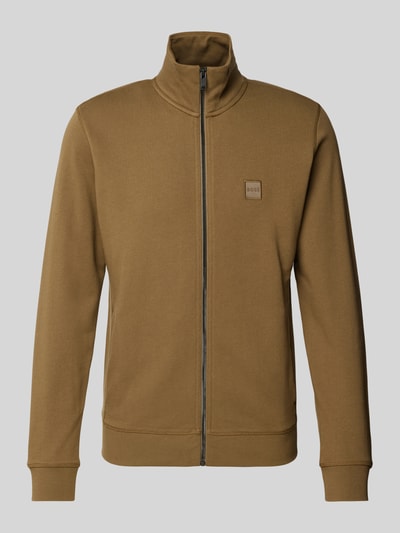 BOSS Orange Sweatjacke mit Label-Badge Modell 'Zestart' Oliv 2