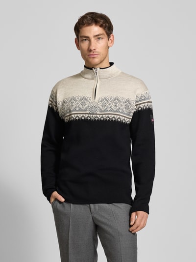 Dale of Norway Wollen pullover met labelstitching, model 'Moritz Mens' Zwart - 4