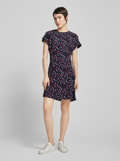 Tommy Hilfiger Knielanges Kleid mit Allover-Muster Marine 1