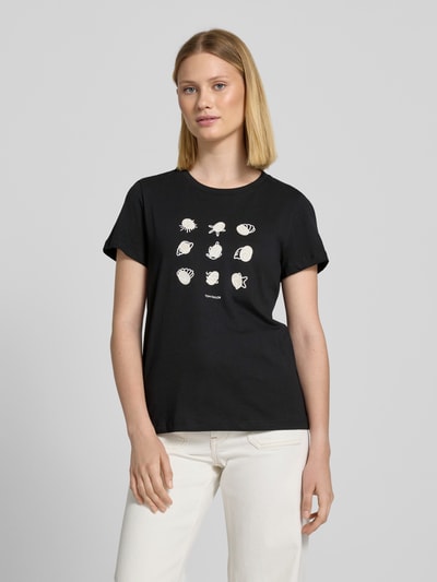 Tom Tailor Regular Fit T-Shirt aus reiner Baumwolle Black 4