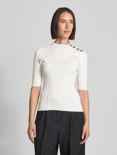 Ted Baker Strickshirt mit Zierknöpfen und 1/2-Arm Offwhite 4