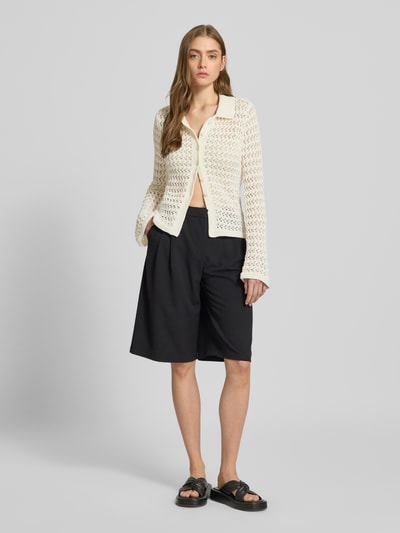 LeGer Strickjacke mit Umlegekragen Modell 'Thorina' Offwhite 1