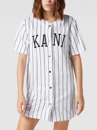 KARL KANI Mini-Shirtkleid mit Label-Schriftzug Weiss 4
