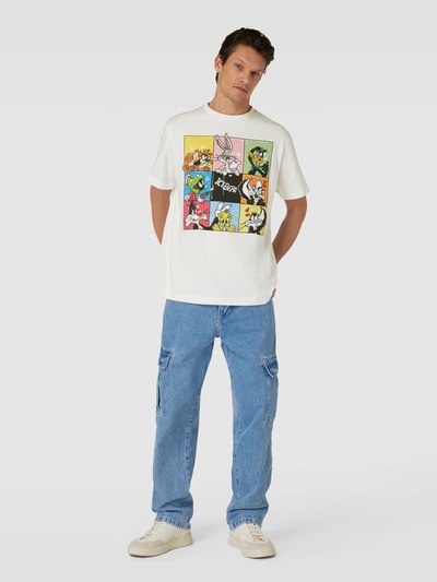 Iceberg T-shirt z nadrukiem Looney Tunes® w odcieniu brudnej bieli Złamany biały 1