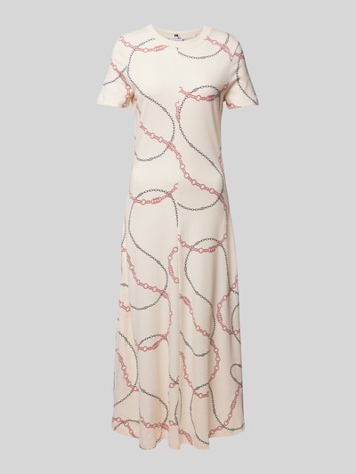 Tommy Hilfiger Sukienka midi taliowana z czystej bawełny Biały 2