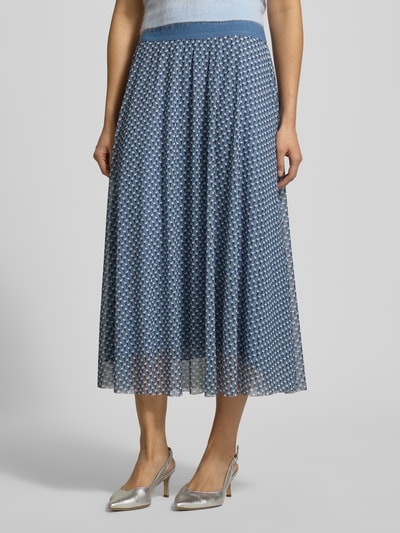 Smith and Soul Spódnica midi z siateczki ze wzorem na całej powierzchni Niebieski 4
