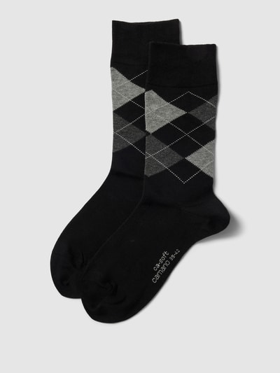 camano Socken mit Karomuster im 2er-Pack Dunkelgruen 1