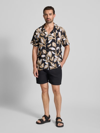 BOSS Relaxed fit vrijetijdsoverhemd met all-over motief Zwart - 1